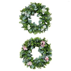 Flores decorativas Wreath 16.54in Simulação Temporada artificial artificial para presentes ao ar livre presente