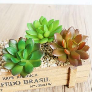 Flores decorativas de 6x9cm Plantas suculentas artificiais decoração de jardim caseiro verde bonsai yapay bitki tropical