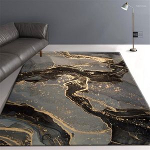 Carpets Modern For Living Room Abstract Black Gold Bedroom Decor Rug Non-slip Entrance Floor Mat Oil Painting Large Area Carpet