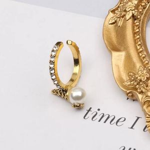 18K Gold Plated Brand Double Letter Band Rings for Mens Womens Fashion Designer Brand Letters Pearl Metal Ring Opening Adjustable Jewelry 10Style Mixed