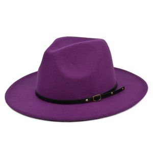 Yeni Yün Kadın Erkekler Fedora Şapkası Kış Sonbahar Zarif Lady Gangster Trilby Homburg Kilisesi Caz ​​Boyut Ayarlanabilir