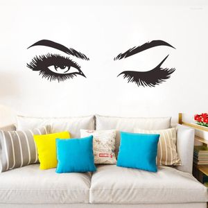 Adesivi murali Bellezza sexy Ammiccanti Occhi chiusi Bellissime ciglia Adesivo Soggiorno Camera da letto Decorazioni per la casa Carta da parati Decalcomanie murali