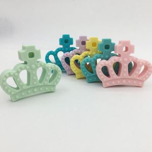 Collane a ciondolo denti da silicone a corona reale - mini teether giocattoli per bambini pendenti di grado alimentare
