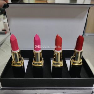 C Famous Makeup Matte lipstick 4 color black tube Long Lasting Waterproof Velvet Lipsticks 4pcs / Set
