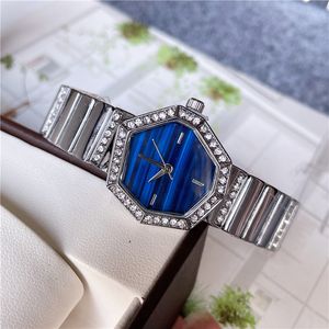 Orologi da polso di marca di moda Donna Donna Ragazza Diamond Style Luxury Metal Steel Band Orologio al quarzo Di 45