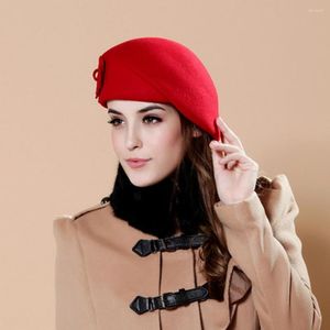 Berretti Berretto francese di bell'aspetto Cappello da donna in tinta unita Tinta unita Berretto invernale da donna antivento Mantieni caldo