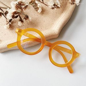 Sunglasses Frames Retro Orange Kids Glasses Frame Girls Boys Blue Light Blocking Computer Game Eyeglasses Baby Round Protect Eyes