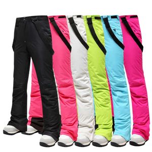 Skidåkning Bib Pants Kvinnor Skidmärken Nya utomhussport Högkvalitativa hängspänare Byxor Vindtätt vattentät varm Winter Snow Snowboard L221025