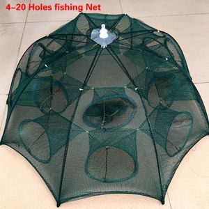 Akcesoria rybackie Złożone przenośne 46810121620 Otwory Automatyczna pułapka na krewetkę Net Ryba Minnow Baits Caster Mesh 221025