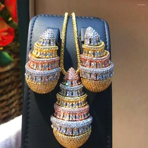 Halskette Ohrringe Set Hohe Qualität Edle Luxus Dubai 2PCS Big Shell Anhänger Schmuck Super Braut Hochzeit Zubehör Jelewery