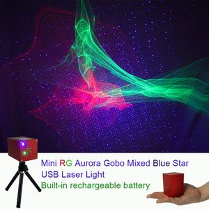 ShareLife Portable RG Hypnotic Aurora Blue Star Laser Projector Light Battery Tative USB DJ Party Outdoor Gig Stage Lighting Effect DP-248S