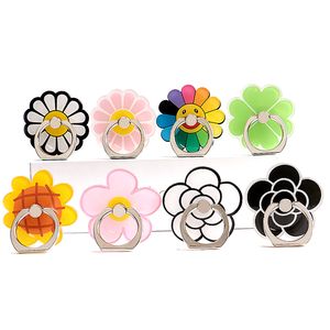 Cell Phone Accessories Creative Ring Mounts Holders Acrylic Finger Ring Buckle Bracket beautiful flower love cartoon For iPhone 7 Plus gift #001