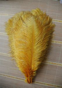 Whole 100 pcs 1618inch Gold ostrich feather plume for wedding centerpiece party event decor festive supply decor7670661