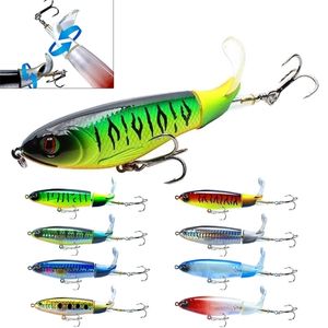 Esche Esche 3/4/6PCS Whopper Popper 13g/16g/35g Top water Fishing Lure Esche artificiali Hard Plopper Soft 360ﾰ Rotating Tail Tackle 221026