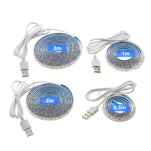 UV LED 스트립 라이트 5V DC 2835 2M 방수 퍼플 퍼플 리본 자외선 USB 로프 테이프 DJ 형광