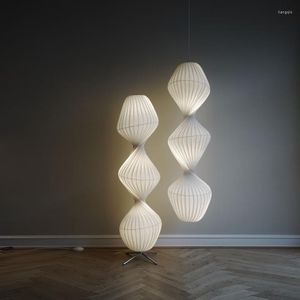 Lampy podłogowe Tr32 lampa PC Nietknieje biały tom Rossau Nordic Elegancki prosty projektant sypialni Stojak na salon