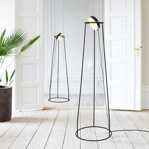 Floor Lamps Modern Minimalist LED For Living Room Bedroom Study Decor Wrought Iron Black Standing Light 15W AC 110V 220V