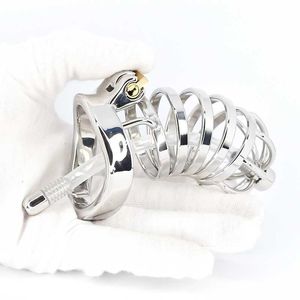 sex toy massager Male Chastity Belt Device Stainless Massager Steel Cock Cage Penis Ring Lock with Urethral Catheter Spiked Sex Toys For Men