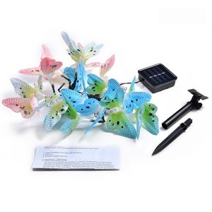 12 stóp 12 LED Butterfly Strings Wróżki zasilane energią słoneczną do dekoracji ogrodu na świeżym powietrzu światła świąteczne