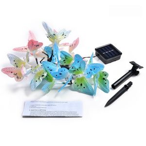 12 pés 12 LED Butterfly Strings Luzes de fadas movidas a solar para a decoração de jardim ao ar livre luzes de férias