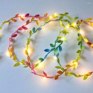 Strings 2M/10m Tiny Green Leaf Garland Light Garden Patio Ivy Vine String Outdoor Fairy na wesel