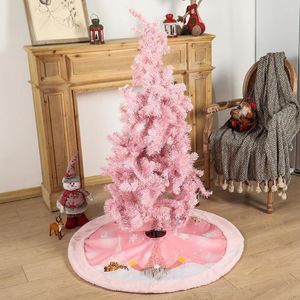 Decorações de Natal saia de árvore rosa com decoração de casa leve e suave para a festa