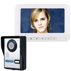 Видео дверные телефоны 7-дюймовый TFT телефона Дверь Комплект Комплект 1-Камера 1-Monitor Night Vision с камерой IR-вырезанной HD 700TVL