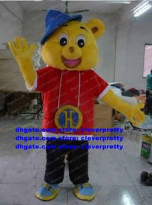 Sarı hip hop harry ayı maskot kostüm maskotu yetişkin karikatür karakter kıyafeti takım elbise hediyeleri ve hediyelik eşya tema parkı No.2775