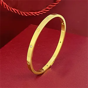bangle designer for women mens bracelet gold bangles Golden plated Designer Wholesale Jewelry luxury Green Red Color Graphic Couple Girls bracelets Christmas Gift
