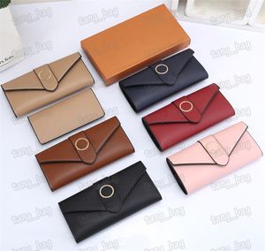 Portafoglio da donna di design portafogli lunghi da uomo classico portamonete moda porta carte di credito con scatola arancione
