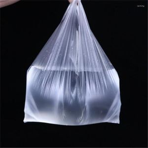 Gift Wrap 100 Pcs/pack 15-26cm/20-30cm/24-37cm/28-48cm Transparent Bags Shopping Bag Supermarket Plastic With Handle Food Packaging