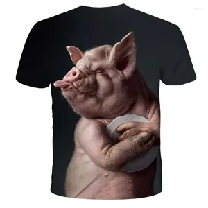 Camisetas masculinas 2022 Novidade Animal Pig Cont Dog Dog Orangotanista Série de ovelhas T-shirt Men and Women 3D Impresso Camisa Harajuku Summ