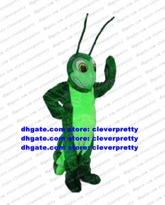 Green Grasshopper Mascot Costume Mascotte Katydid Locust Cricket Acridid Adult Cartoon Character Outfit Suit Play Games THEME PARK No.2569