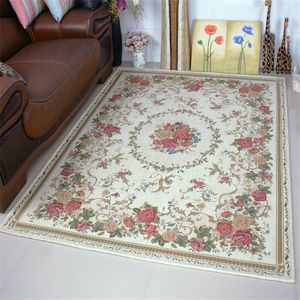 Carpets European Style Thick Delicate Floral For Living Room Decor Pastoral Area Rug Bedroom Home Floor Door Mat Big Carpet