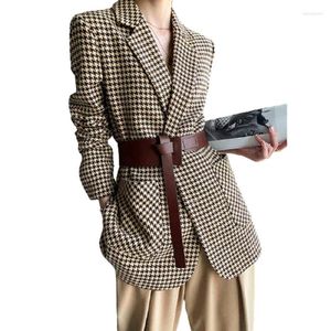 Women's Suits Office Women Autumn Winter Blazer Cotton Thickened Plaid Top Large Size Casual Female Professional Coat Ladies Slim Suit