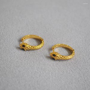 Kolczyki obręcze wąż małe cienkie złote huggie dla kobiet mini zawiasowe vintage retro moda 2022