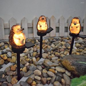 Solarbetriebene LED-Leuchten für den Garten, Igel, Tier, Pixie, Rasenlampen, Ornament, wasserdichte Lampe, einzigartige Weihnachten im Freien