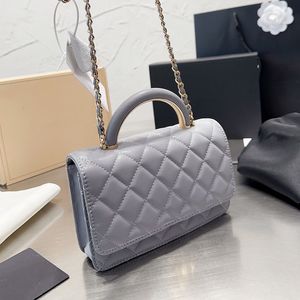 22a damskie rączka górna rączka jagnięta worki woc portfel z złotym metalowym łańcuchem crossbody multi pochette karta uchwyt na zewnątrz torebki sakoche sacoche 19x13 cm