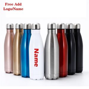 Water Bottles Free Custom name Double-wall Insulated Vacuum Flask Stainless Steel Heat Thermos For Sport Portable Thermoses 221025