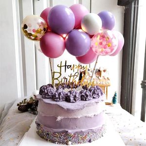 Festival Malzemeleri 1set 5inch Konfeti Balon Kek Topper Doğum Günü Partisi Dekor Toppers Bebek Duş Çocukları Düğün Kupa Dekorasyon Araçları
