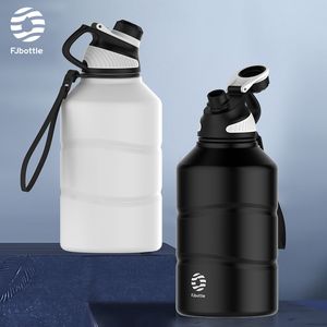 Water Bottles FEIJIAN Large Capacity Sports 2.2L 74Oz Stainless Steel Lntimate Design Of Magnetic Lid 221025