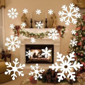 クリスマスの装飾雪のフラットフォームスノーフレークガラスステッカー窓葉のペンダント1パックの18個のパック