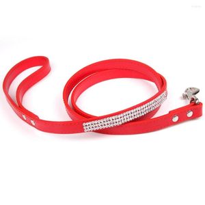 Hundhalsar Rhinestone Decor Pet Leash Sturdy Fake Leather Training Rep Walking Accessories