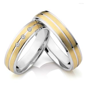 Anéis de casamento Simples e seus conjuntos para homens, mulheres, jóias de aço inoxidável Bandas de dedo ANEL Bague Anilos
