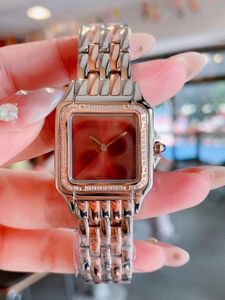 Ny Fashion Women's Watch Classic Casual 2 storlekar Rose Gold Rostfritt Steel Quartz Movement Diamond Watch