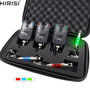 Fiske Tillbehör 3 Karp Bite Alarm och Swinger Set Water Resistant Blue LED Swingers Fish Indicator 221025