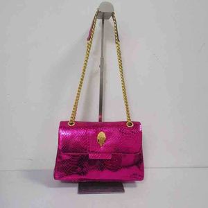 Bolsa transversal com corrente kurt bolsa de ombro feminina bolsa de mão de cabeça de águia de metal Pu bolsa mensageiro de couro brilhante bolsa feminina de escultura de cabeça de pássaro 221027