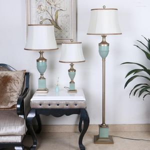 Floor Lamps American Style Simple Country Mediterranean Blue Living Room Bedroom Study Coffee Table Lamp