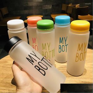 Water Bottles Water Bottles 500Ml Plastic My Bottle Portable Cup For Girls Kids Korean Frosted Drinking Heat Resistant Leakproof Dro Dhwmi