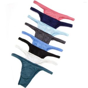 Underpants 1/8PCS Sexy Men Underwear Breathable Comfortable Soft Fit Thong Briefs Elastic Male Panties Enhance Penis Pouch Bulge